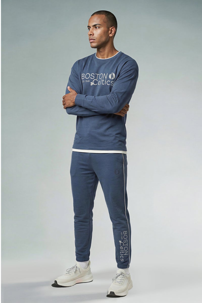 DeFacto Blue Man NBA Boston Celtics Standard Fit Scuba Fabric Jogger Pants Casual - Image 2
